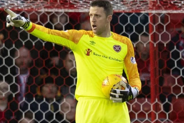 Colin Doyle made his first start for Hearts at Pittodrie