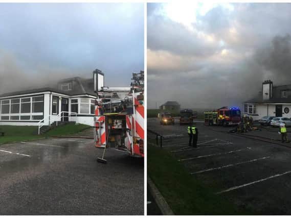 The scene at the clubhouse this evening. Pic: Police Scotland Facebook