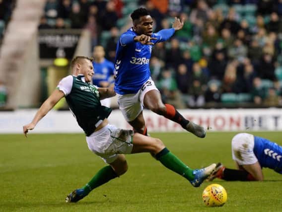 Ryan Porteous was booked for a rash tackle on Lassana Coulibaly.