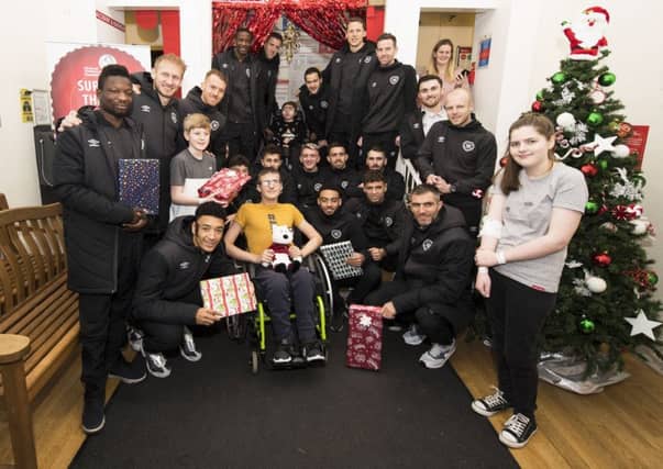 The Hearts squad paid a visit to the Royal Hospital for Sick Children in Edinburgh to gift presents