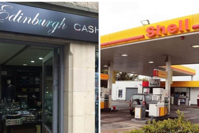The Edinburgh Cashmere and Lambswool shop on the Royal Mile, and the Shell garage on Stenhouse Road, will both be open on Christmas Day. Pic: Google Maps