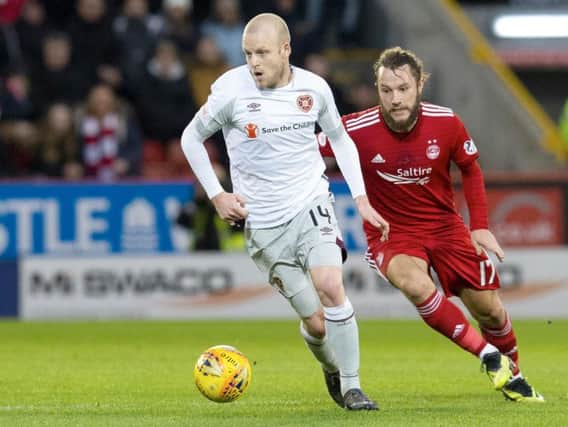 Steven Naismith returned for Hearts against Aberdeen after seven weeks out with a knee injury
