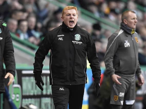 Neil Lennon is not happy with strikers Florian Kamberi and Jamie Maclaren. Pic: SNS