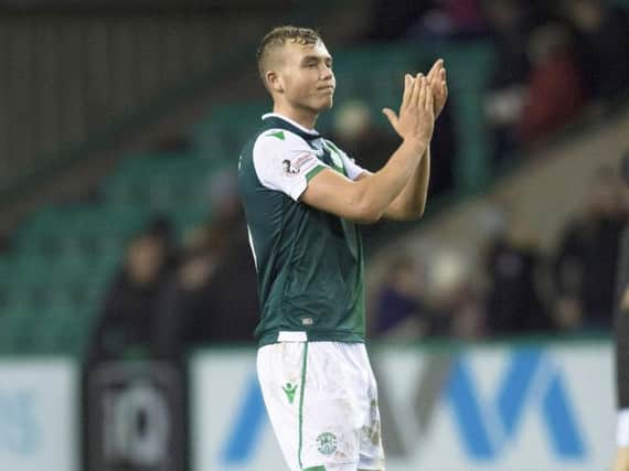 Ryan Porteous was the Easter Road side's top man again. Pic: SNS