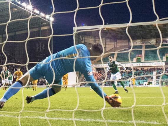 Florian Kamberi saw his penalty saved against Livingston. Pic: SNS