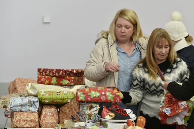 The local community rallied to set up a donation centre in the Livingston Station Community Centre. Picture: Neil Hanna