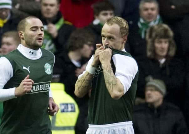 Leigh Griffiths celebrates what proved to be the winning goal
