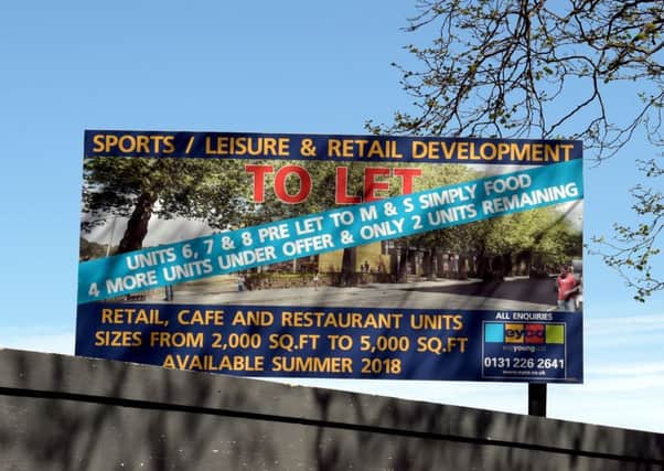 A sign offers retail space at the site. Picture: Lisa Ferguson
