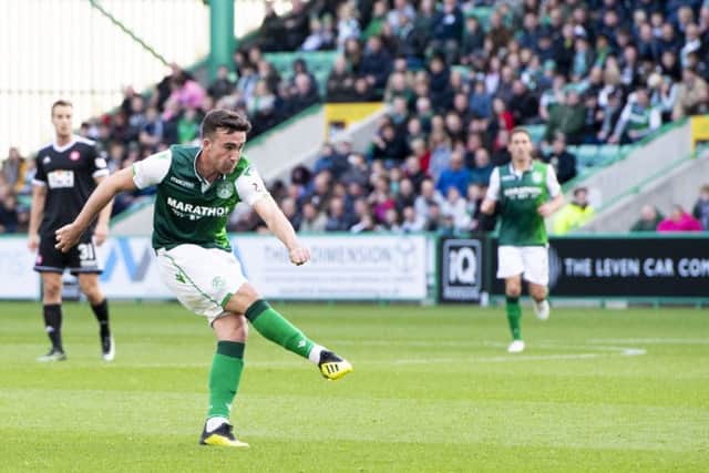 Mallan scores against Hamilton in October - his last goals for the club came during that 6-0 win