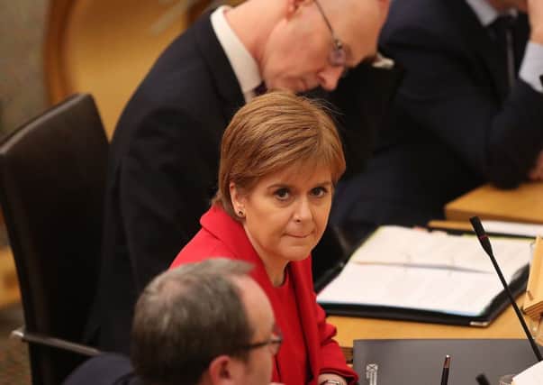 First Minister Nicola Sturgeon in the Scottish Parliament in Edinburgh. Picture: Jane Barlow/PA Wire