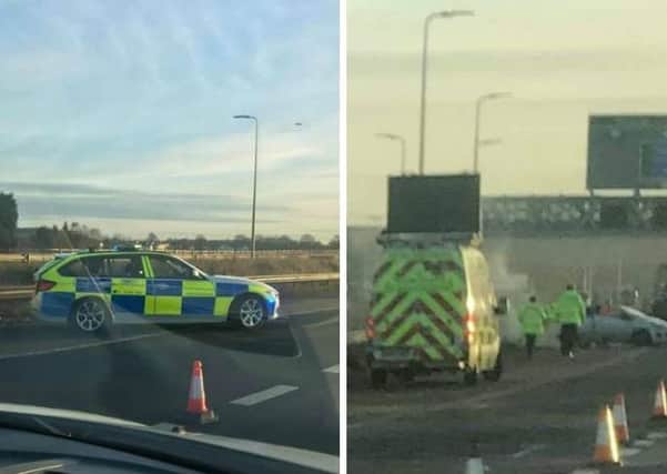 The multi-vehicle collision happened on the M90 Southbound. Picture: JPI Media