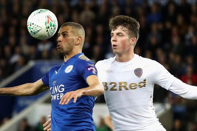 Conor Shaughnessy, right, in action for Leeds United