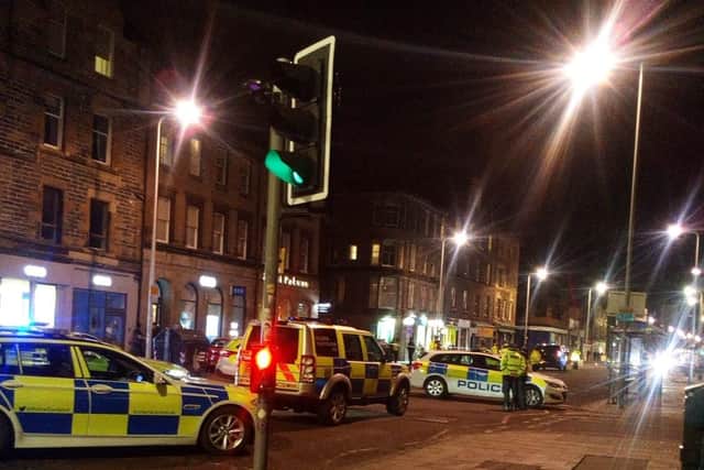 The scene at the bottom of Leith Walk tonight. Pic: contributed.