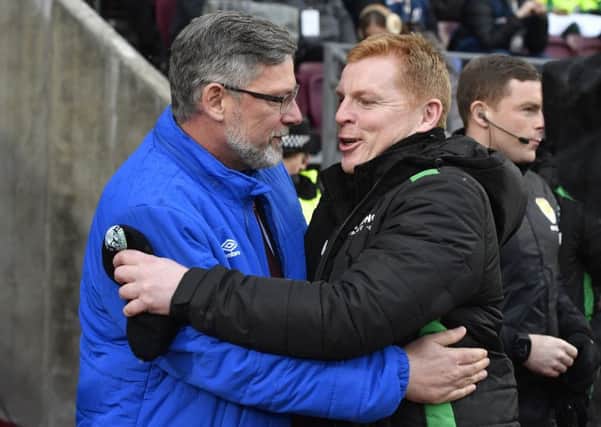 Hearts manager Craig Levein and Hibernian manager Neil Lennon. Picture: SNS/Rob Casey