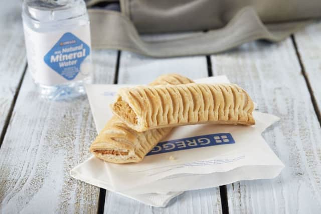 The Greggs bakery new vegan sausage roll. Pic: PA