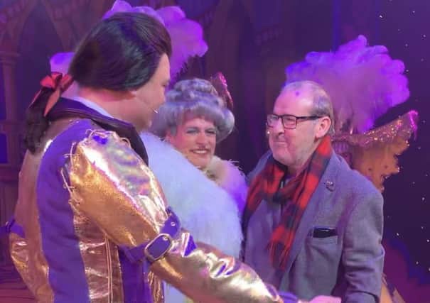 Andy Gray on stage at the Kings Panto with Grant Stott and Alan Stewart.

Pic: courtesy Grant Stott