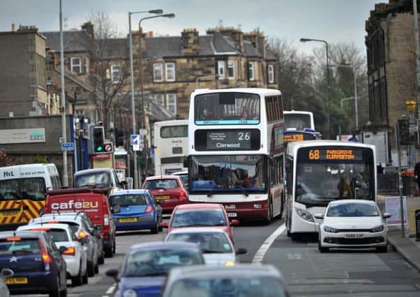 St Johns Road in Edinburgh has high levels of air polution caused by traffic. Picture: Steven Scott Taylor