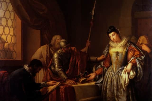 Detail from The Abdication of Mary Queen of Scots, by Gavin Hamilton. The painting was the inspiration for the major research project. PIC: Glasgow University/Hunterian Art Gallery.