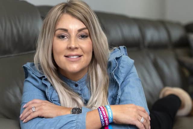 Linda Halliday, 35, who has been chosen to help launch World Cancer Day in Scotland. Pic: Lesley Martin