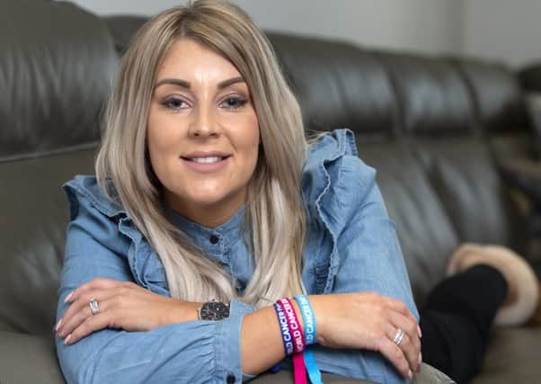 Linda Halliday, 35, who has been chosen to help launch World Cancer Day in Scotland. Pic: Lesley Martin