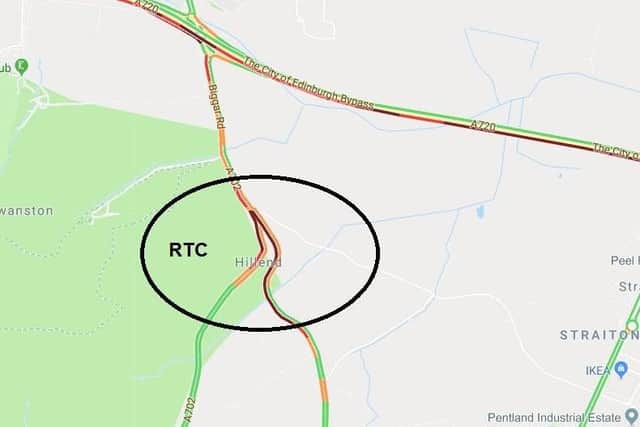 Traffic Scotland say the road is partially blocked. Picture: Twitter/Traffic Scotland