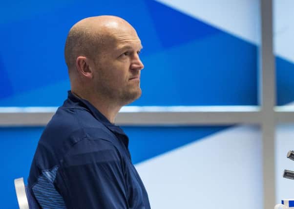Scotland head coach Gregor Townsend faces the media