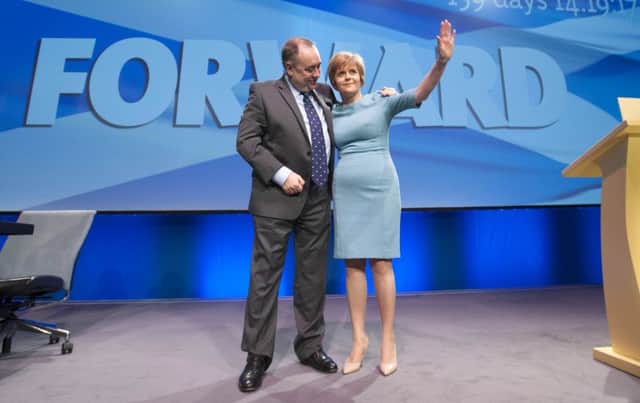 Nicola Sturgeon and Alex Salmond campaigning together prior to the 2014 Scottish independence referendum. Picture: Jane Barlow