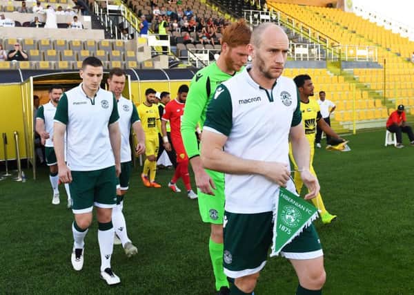 David Gray was back in action for Hibs last week in the 1-0 win over Al-Wasl. Pic: SNS