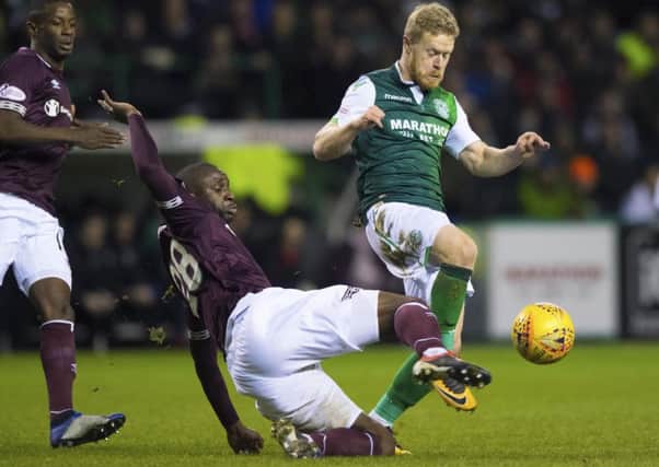 Hearts defender Clevid Dikamona put his body on the line against Hibs and  reaped his rewards
