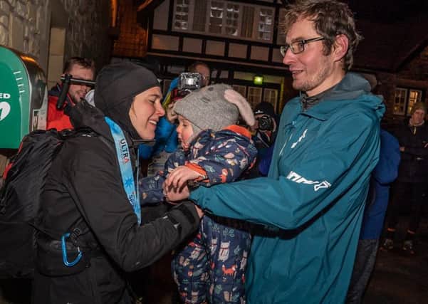 Jasmin is reunited with her 14 month old daughter Rowan after becoming the the first woman to win The Spine Race.