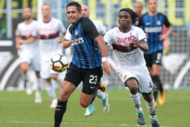 Stephane Omeonga, right, has featured 17 times for Genoa and has experience of playing in Serie A. Pic: Getty