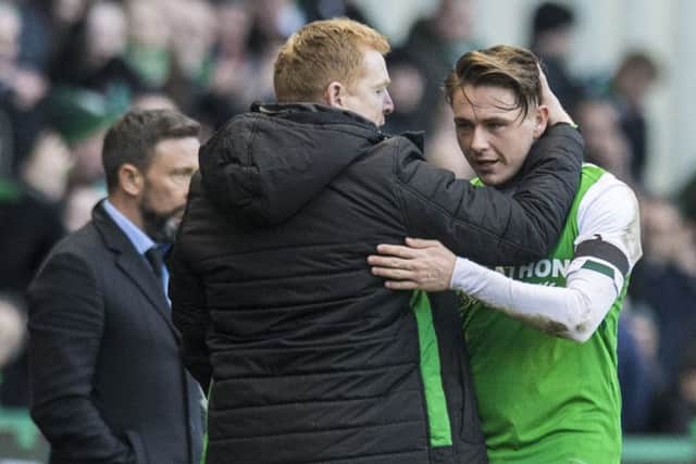 Hibs boss Neil Lennon is a big fan of midfielder Scott Allan. Pic: SNS