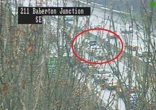Image of the crash near Baberton. Picture: Traffic Scotland