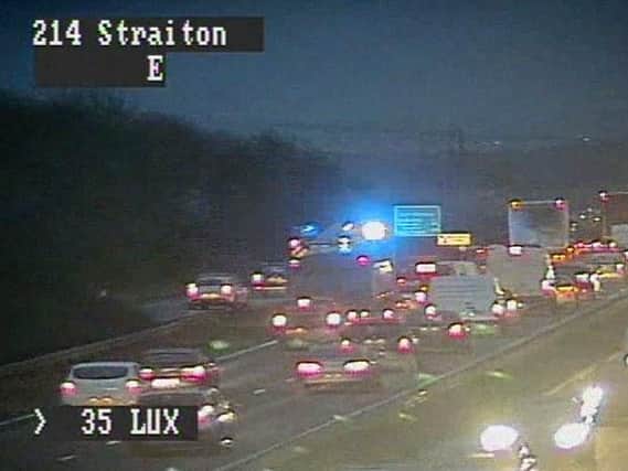 The incident on the slip road near Straiton. Pic: Traffic Scotland