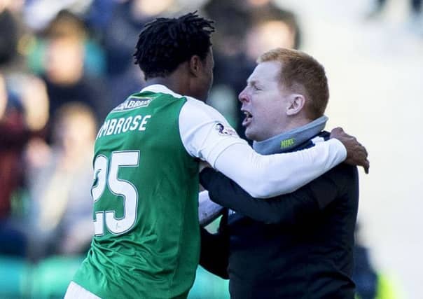 Hibs head coach Neil Lennon would welcome Efe Ambrose back to the club. Pic: SNS