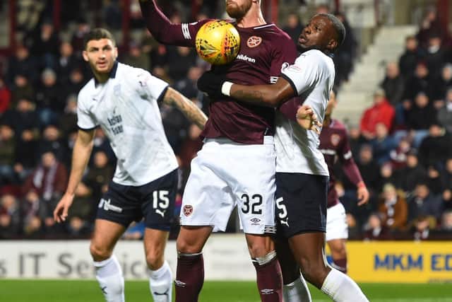 David Vanecek struggled with the physicality of the Dundee defenders.