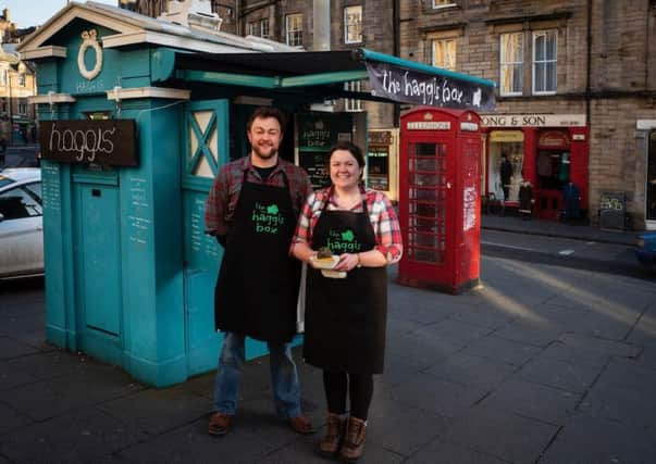 Haggis box owners cousins Laura and Peter Sutherland.