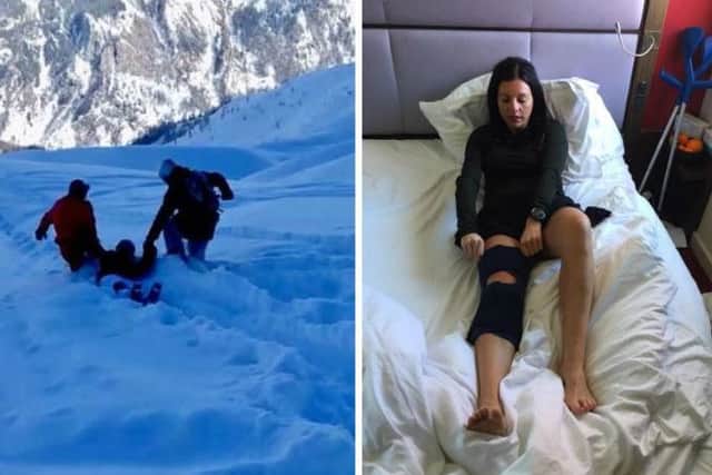 Journalist Angie Brown has told of her terrifying two-hour rescue ordeal after she collapsed in agony on a remote 9,000 ft slope. Picture: Contributed