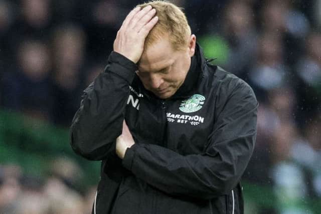 Hibs manager Neil Lennon looks like he could be heading out of the club. Picture: SNS