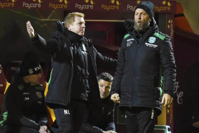 Neil Lennon and his assistant Garry Parker have been vocal in their criticism of Kamberi. Pic: SNS
