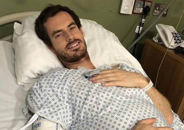 Andy Murray shared this photo on his social media pages as he confirmed he had undergone hip surgery. Picture: Facebook/Andy Murray