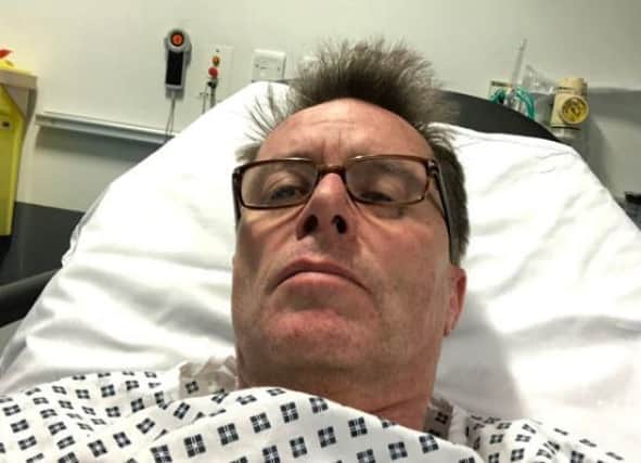 Nicky Campbell was admitted to hospital in Salford on Monday night after becoming unwell. Picture: Twitter/@NickyAACampbell