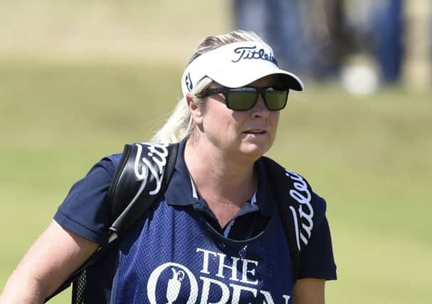Vicky Drysdale will be caddying for her husband David at the Saudi International this week. Pic: TSPL
