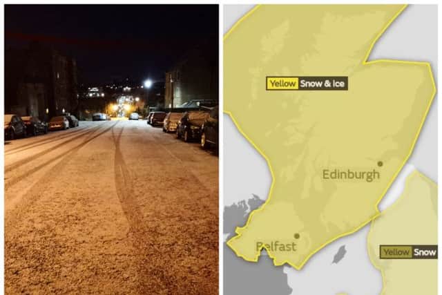 Many people woke up to a covering of snow and residents are being warned to take caution on untreated roads. Picture: Contributed