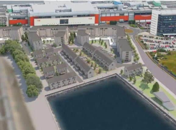 Almost 400 homes are planned for this development, names the Waterfront Plaza. The completion of the project is expected next summer.