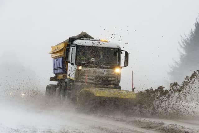 A Snow Plough working hard to keep the A68 at Soutra Hill open during blizzard conditions.
Pic Ian Rutherford