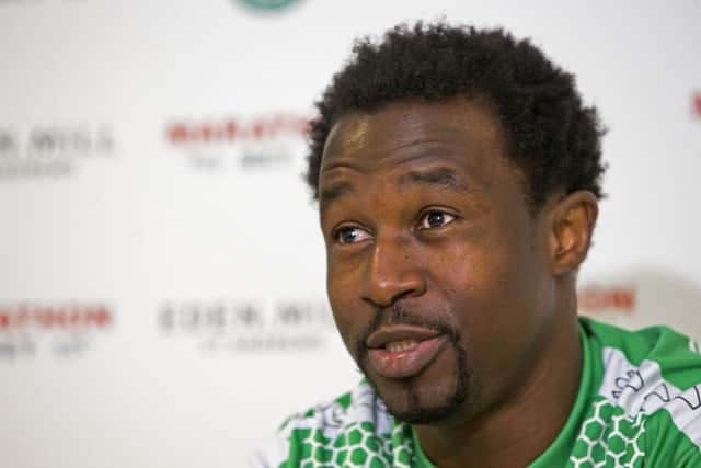 Efe Ambrose has been offered another new deal by Hibs but clubs in England remain interested. Picture: SNS Group