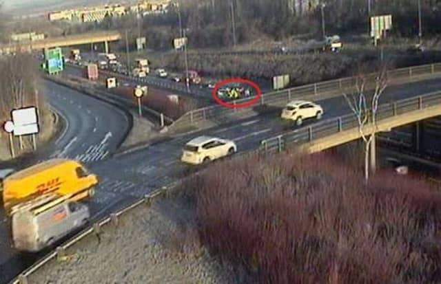 Police are at the scene of the accident on the Bypass. Picture: Twitter/Traffic Scotland