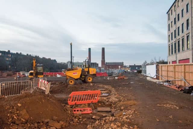 A general view of the building site.