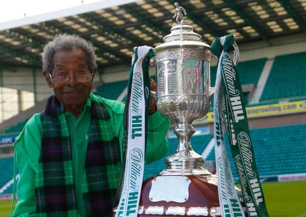 106 year old Sam Martinez visits Easter Road to see The Scottish Cup